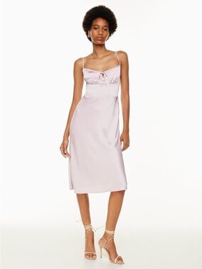 Aritzia Wilfred Bellow Satin Slip Midi Dress in Lilac - Size 00
